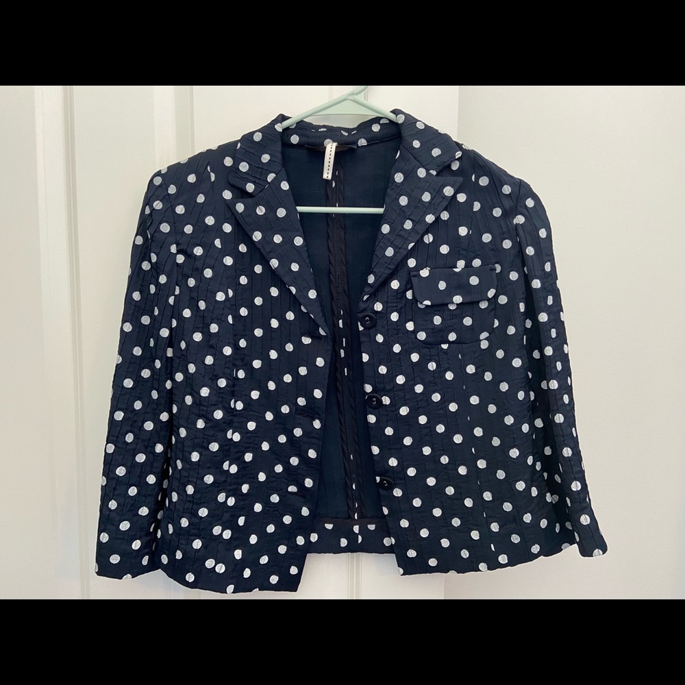 Piazza Sempione Dark Blue/White Polka Dot Blazer